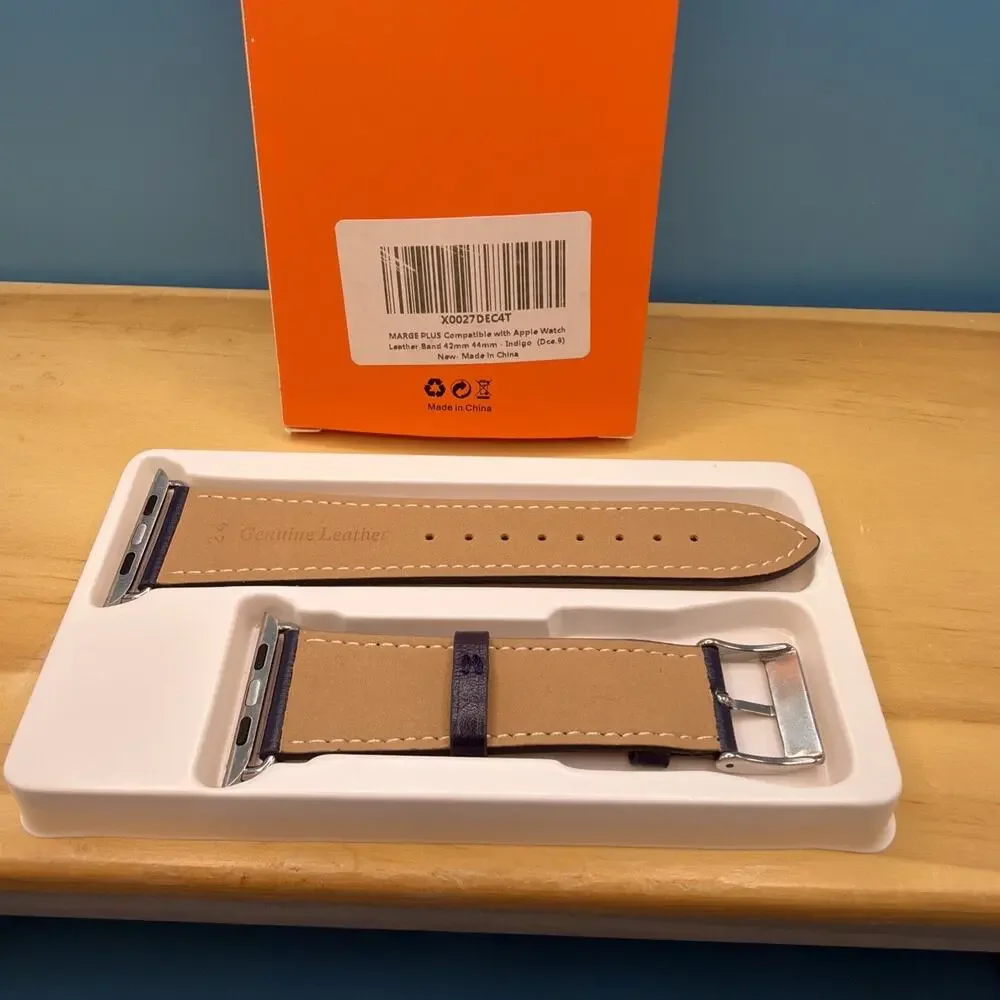 Marge PLUS Apple Watch Band Leather 42mm 44mm Indigo